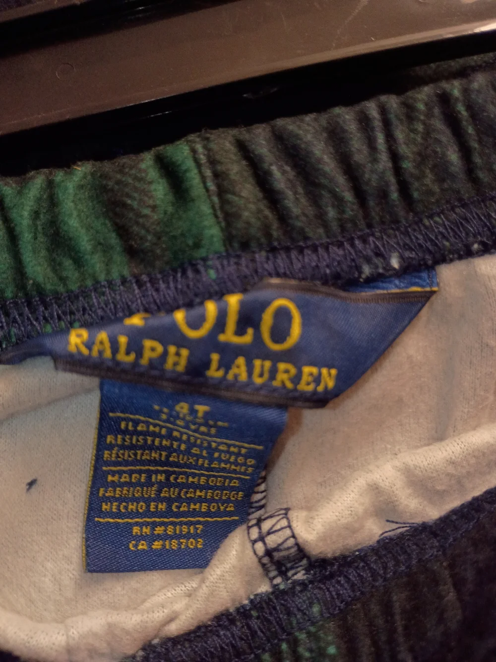 Polo by Ralph Lauren Boys Green & Navy Plaid Pajama Set